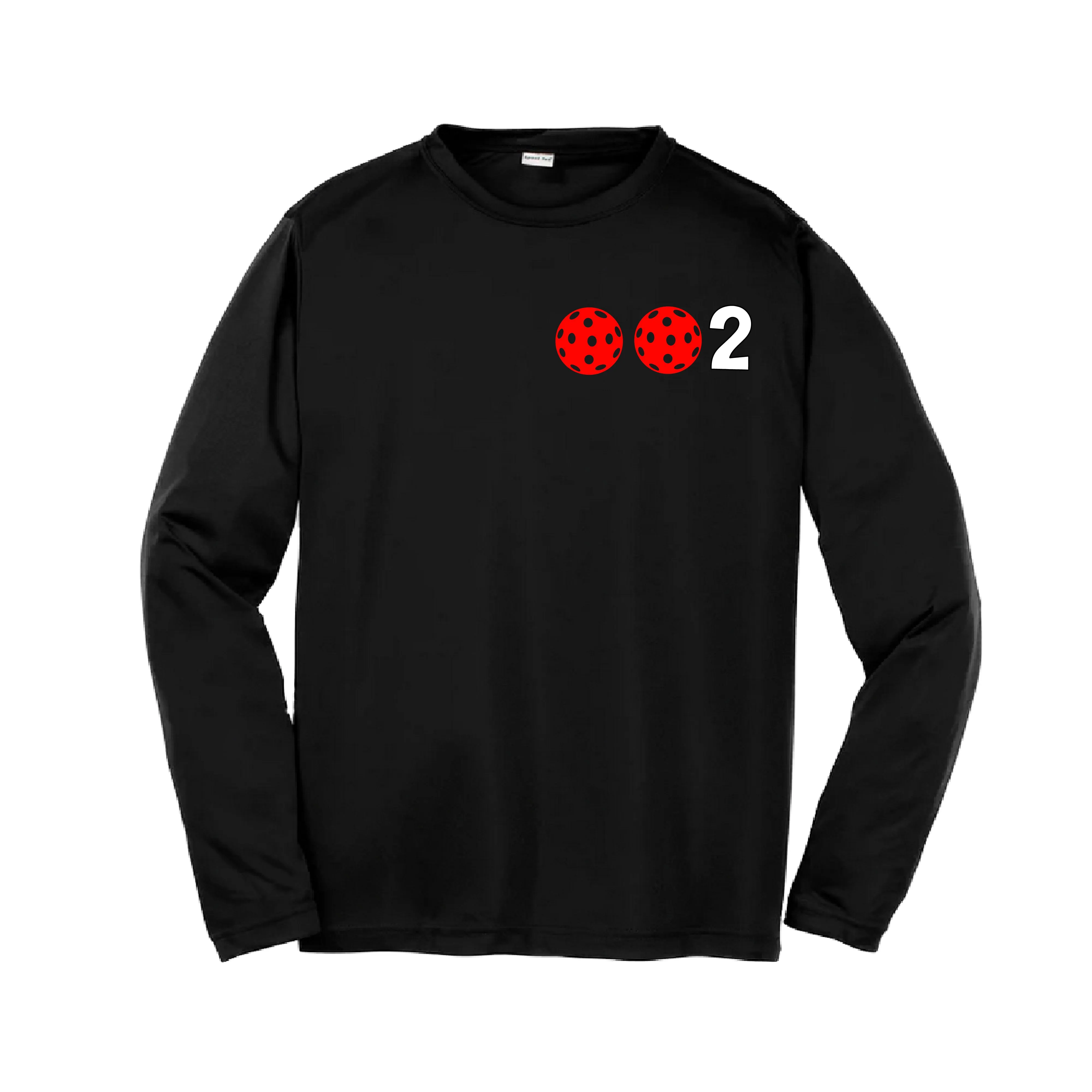 002 Pickleball (Colors Cyan Red Orange) | Youth Long Sleeve Pickleball Shirts | 100% Polyester