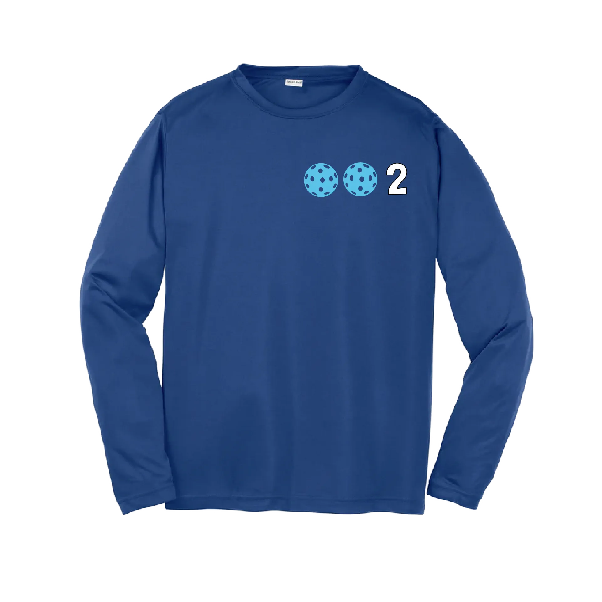 002 Pickleball (Colors Cyan Red Orange) | Youth Long Sleeve Pickleball Shirts | 100% Polyester