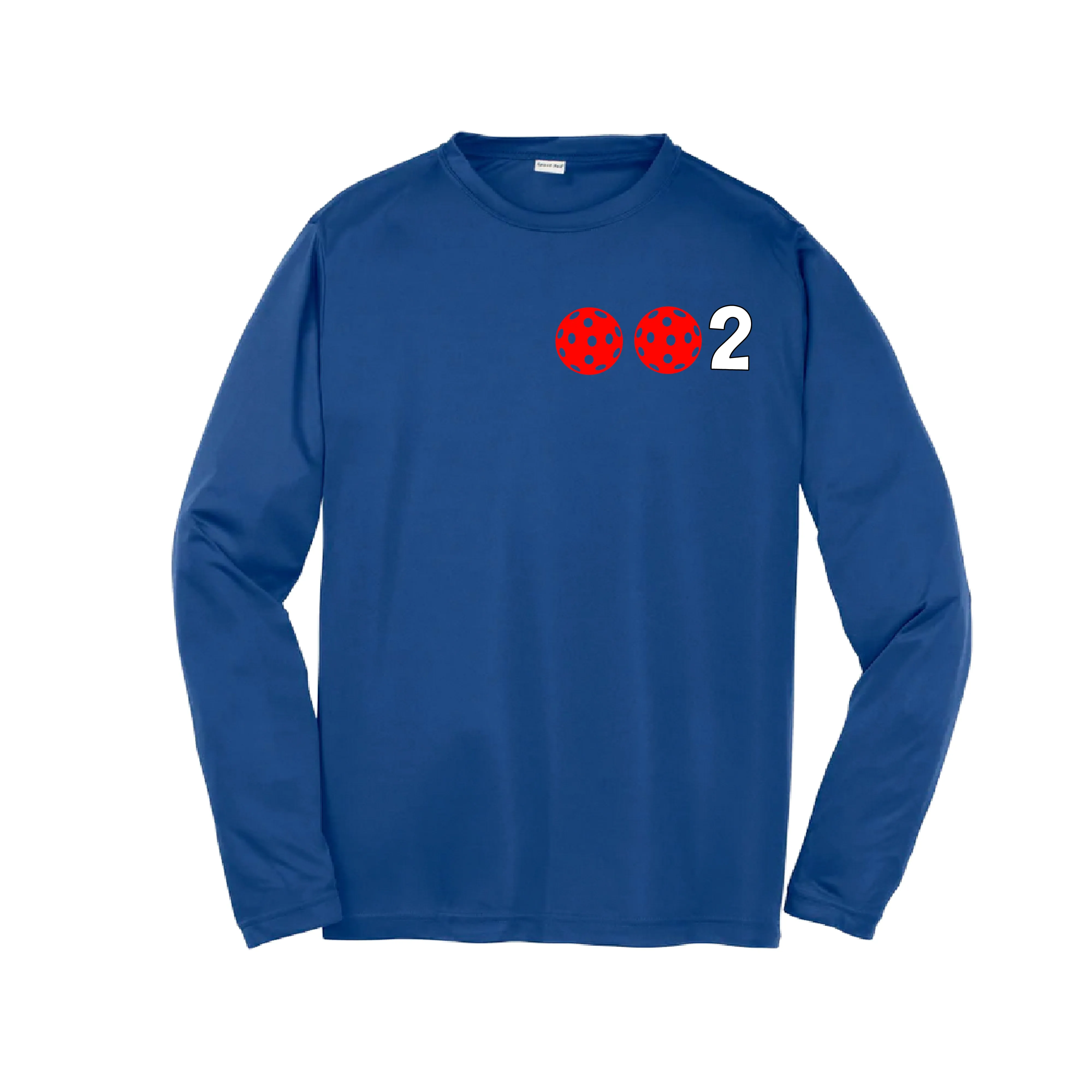 002 Pickleball (Colors Cyan Red Orange) | Youth Long Sleeve Pickleball Shirts | 100% Polyester