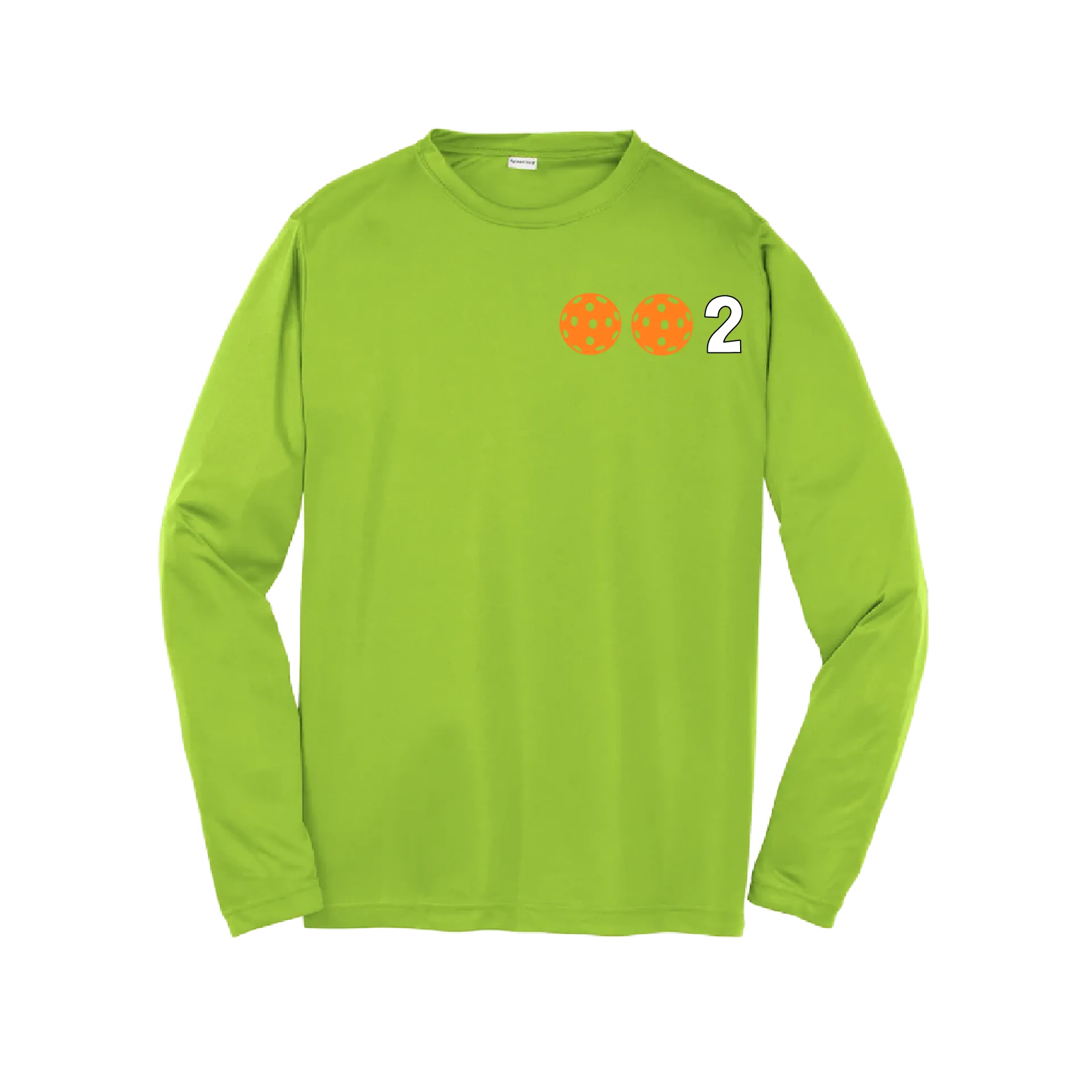 002 Pickleball (Colors Cyan Red Orange) | Youth Long Sleeve Pickleball Shirts | 100% Polyester