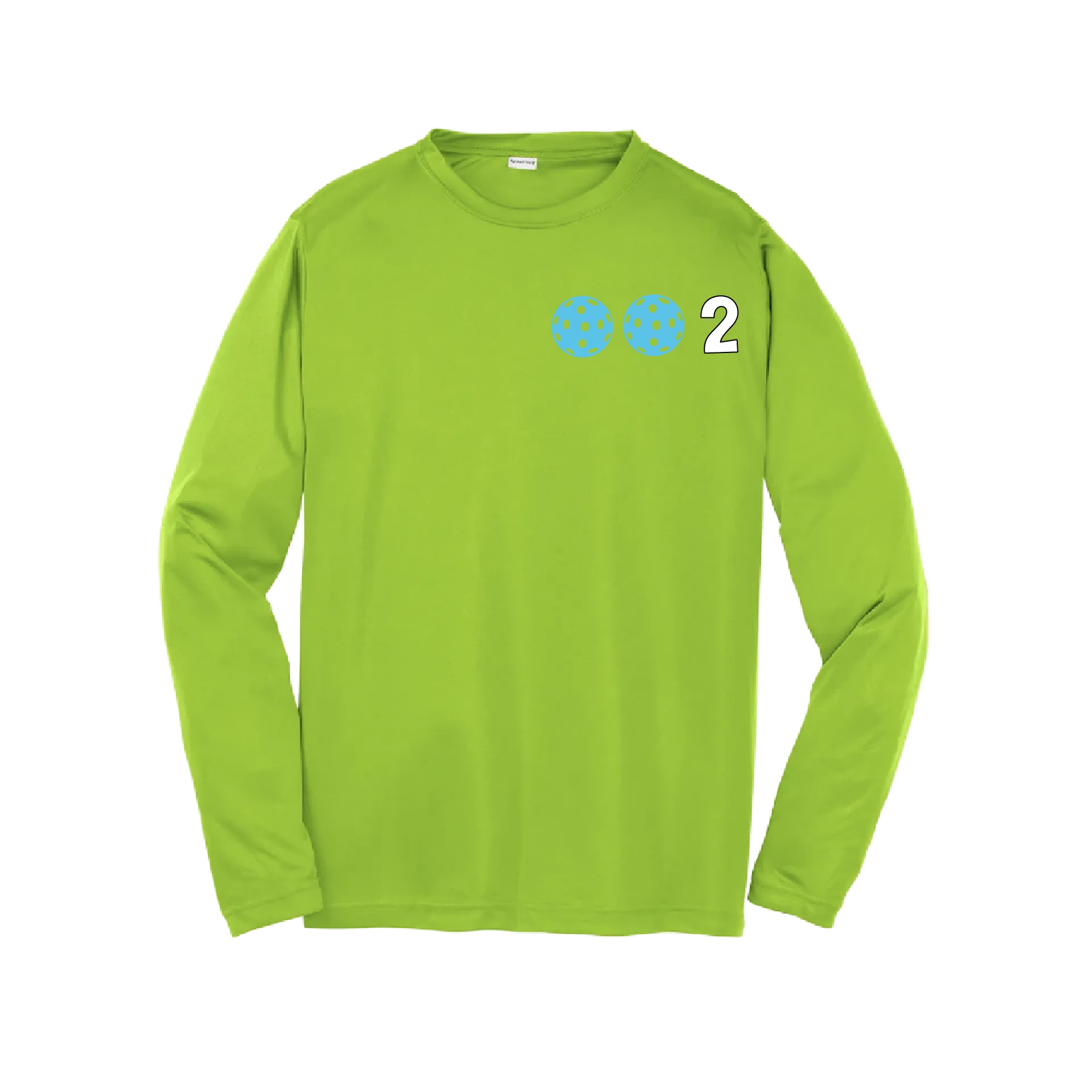 002 Pickleball (Colors Cyan Red Orange) | Youth Long Sleeve Pickleball Shirts | 100% Polyester