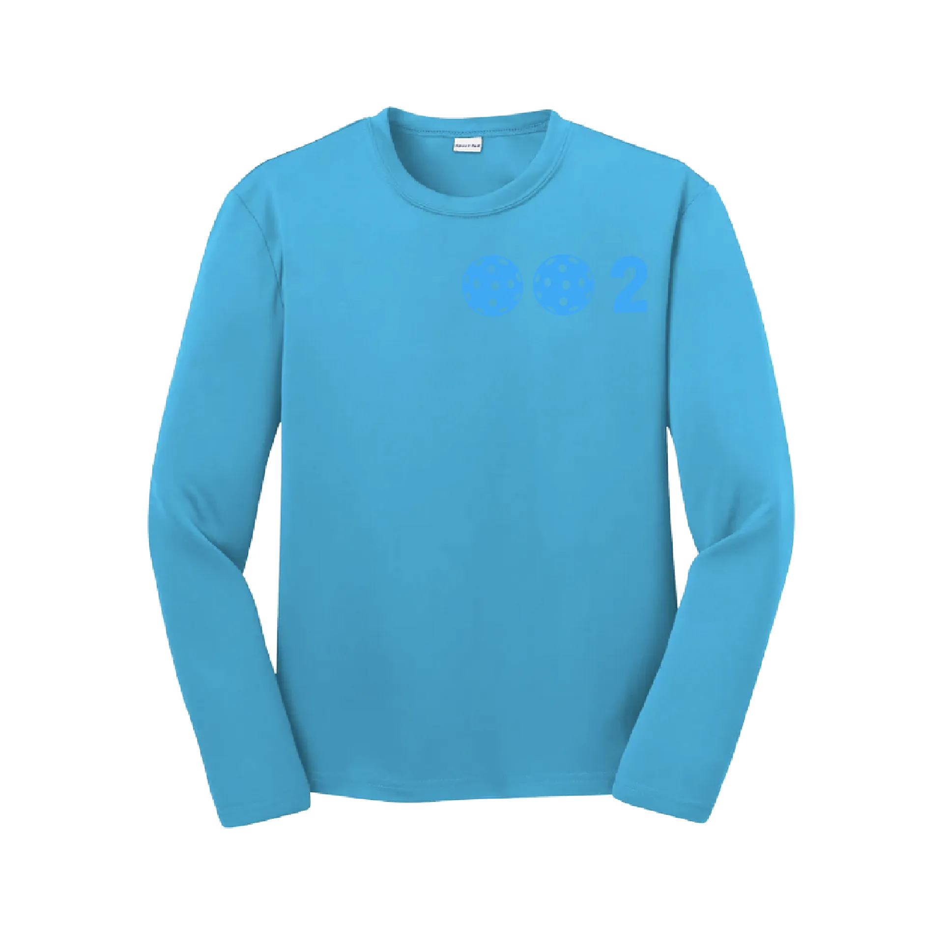 002 Pickleball (Colors Cyan Red Orange) | Youth Long Sleeve Pickleball Shirts | 100% Polyester