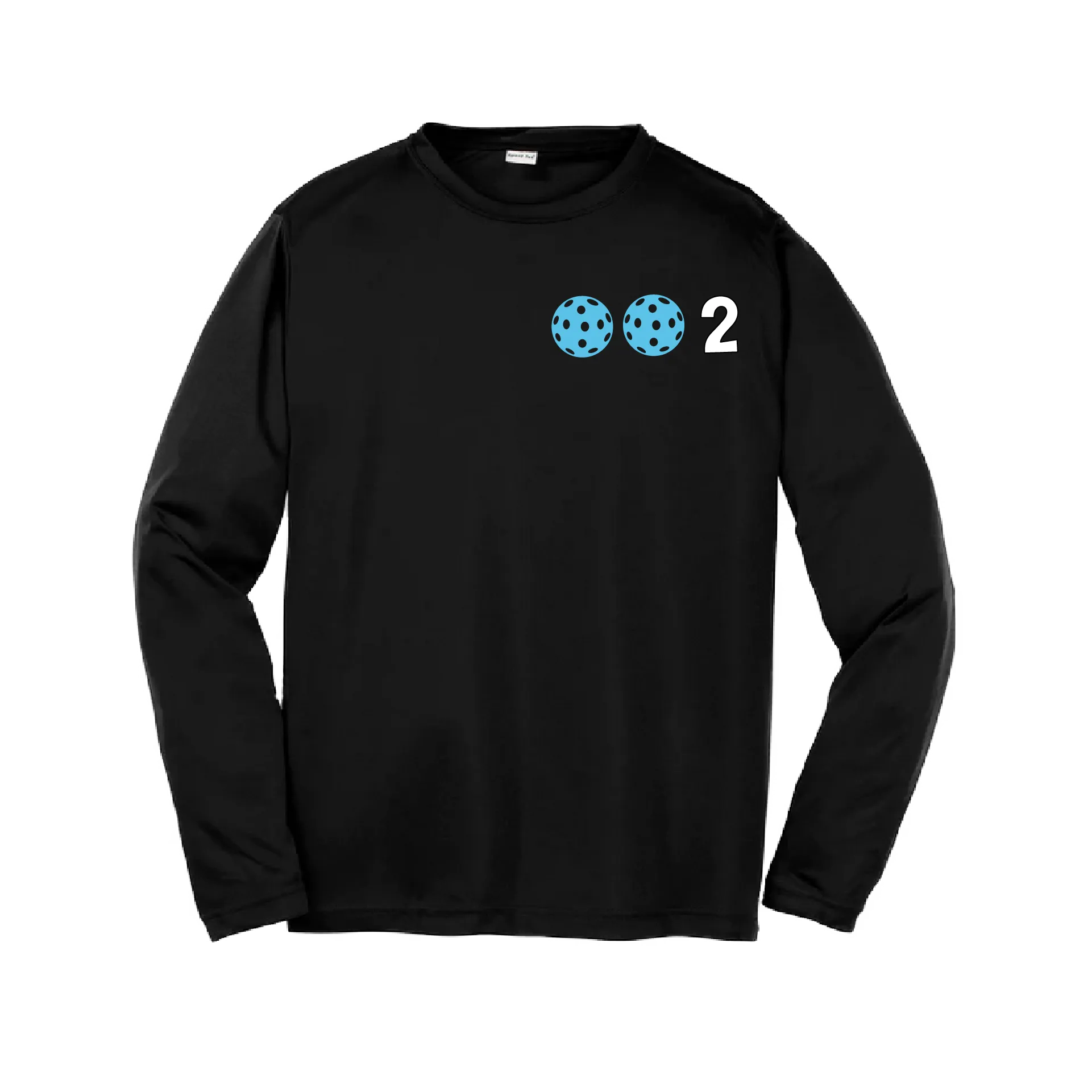 002 Pickleball (Colors Cyan Red Orange) | Youth Long Sleeve Pickleball Shirts | 100% Polyester