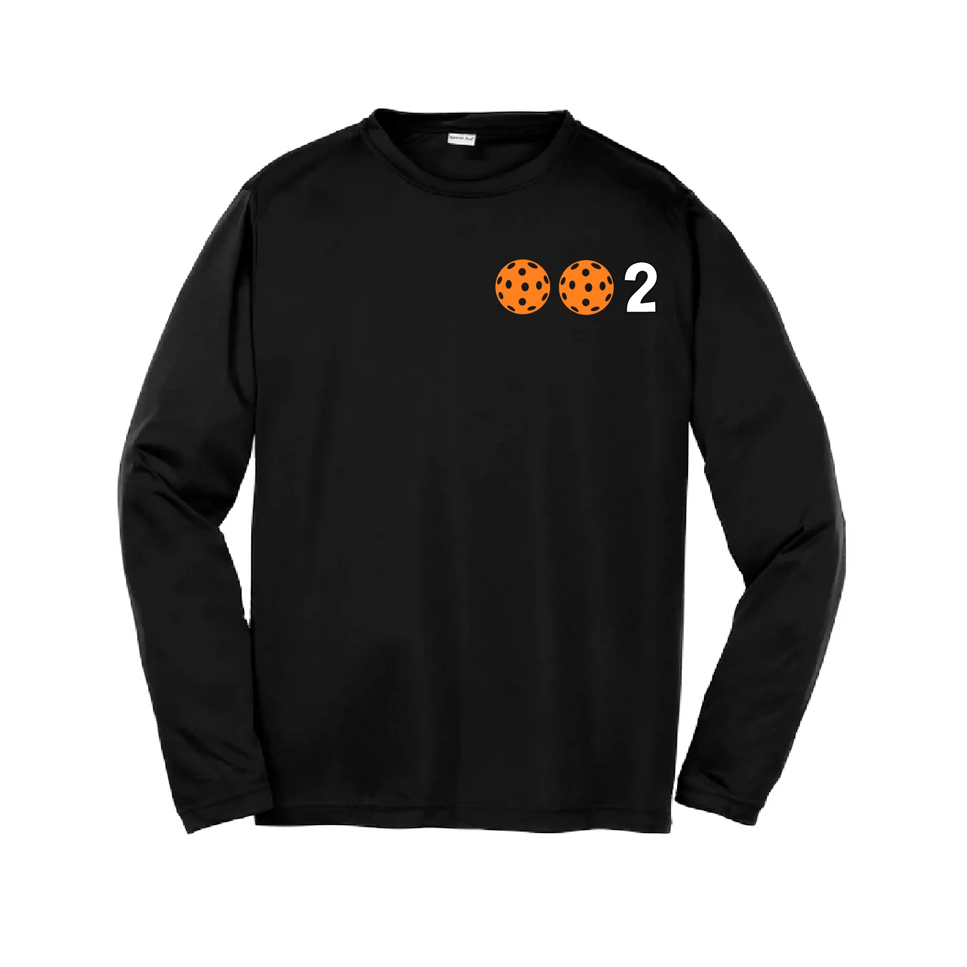 002 Pickleball (Colors Cyan Red Orange) | Youth Long Sleeve Pickleball Shirts | 100% Polyester