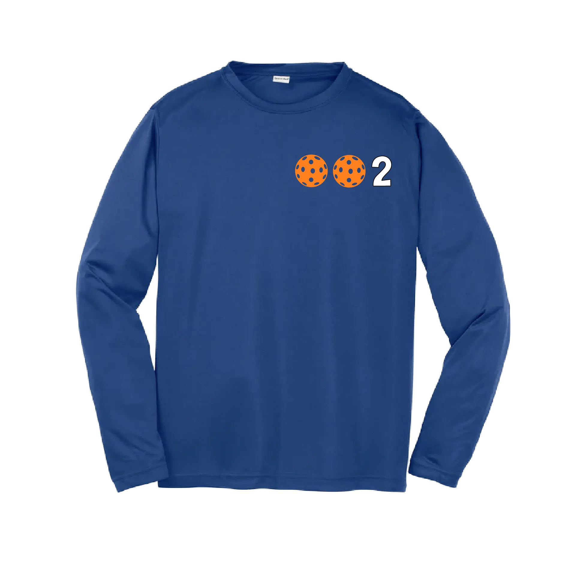 002 Pickleball (Colors Cyan Red Orange) | Youth Long Sleeve Pickleball Shirts | 100% Polyester