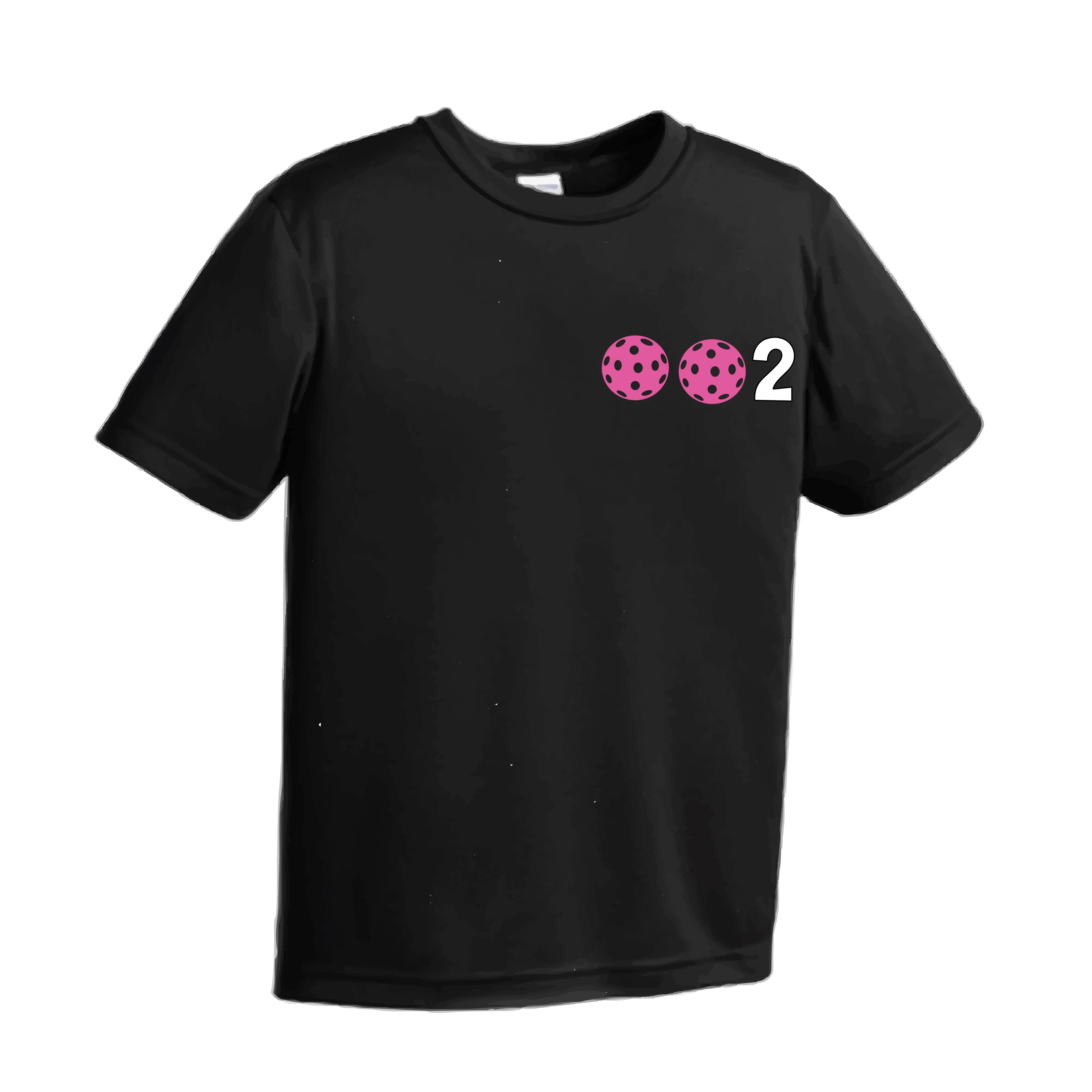 002 Pickleball (Colors Purple Rainbow Pink) | Youth Short Sleeve Pickleball Shirts | 100% Polyester