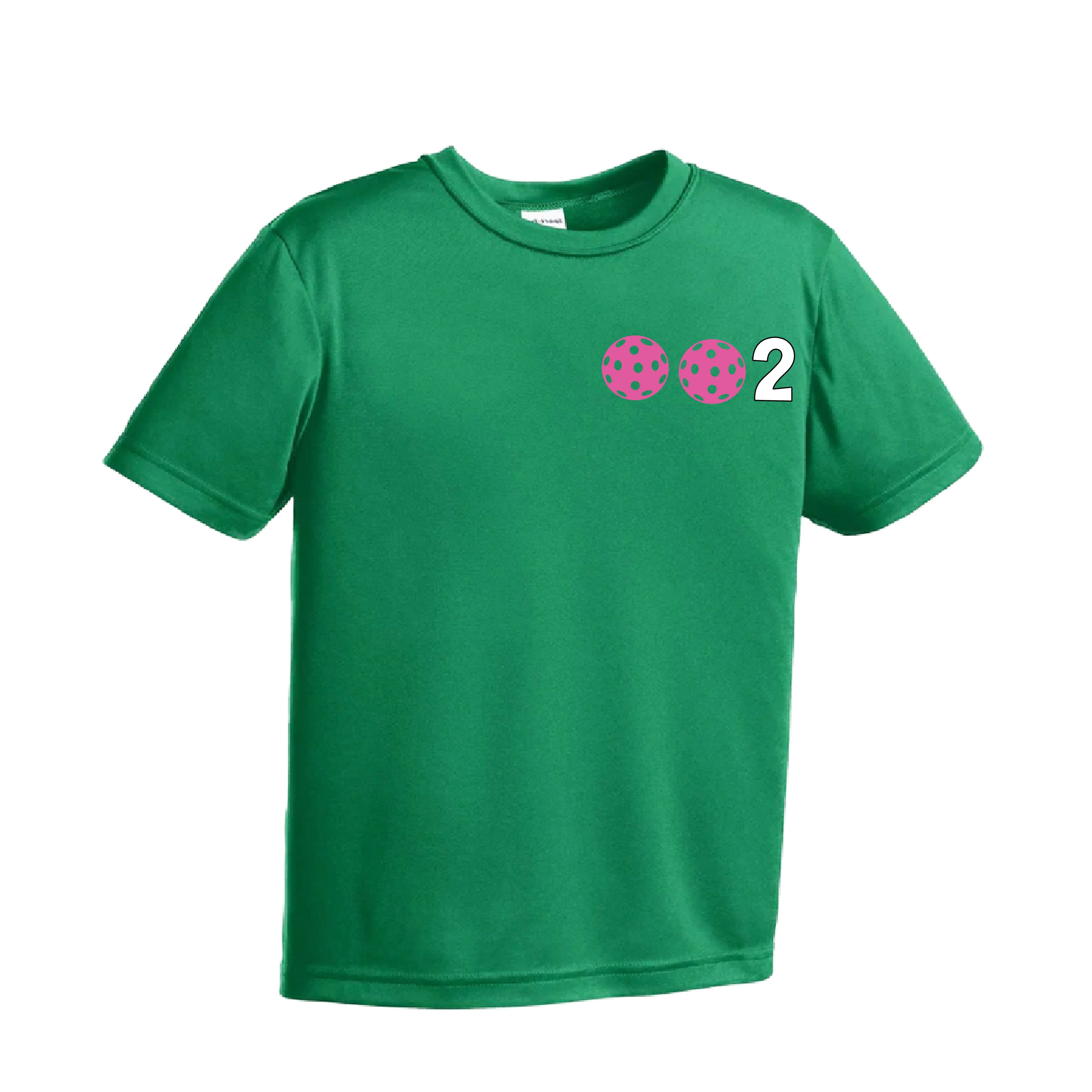 002 Pickleball (Colors Purple Rainbow Pink) | Youth Short Sleeve Pickleball Shirts | 100% Polyester