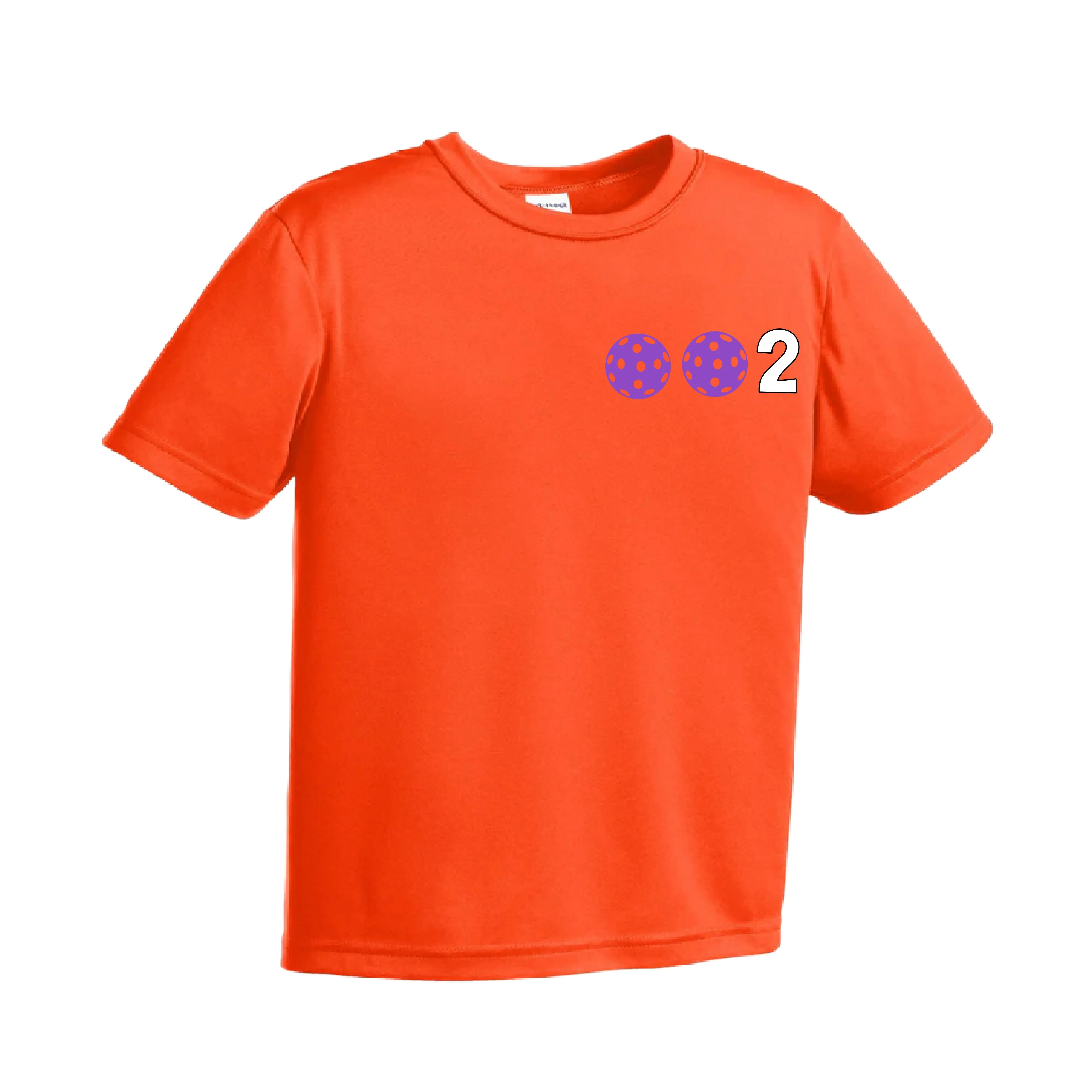 002 Pickleball (Colors Purple Rainbow Pink) | Youth Short Sleeve Pickleball Shirts | 100% Polyester