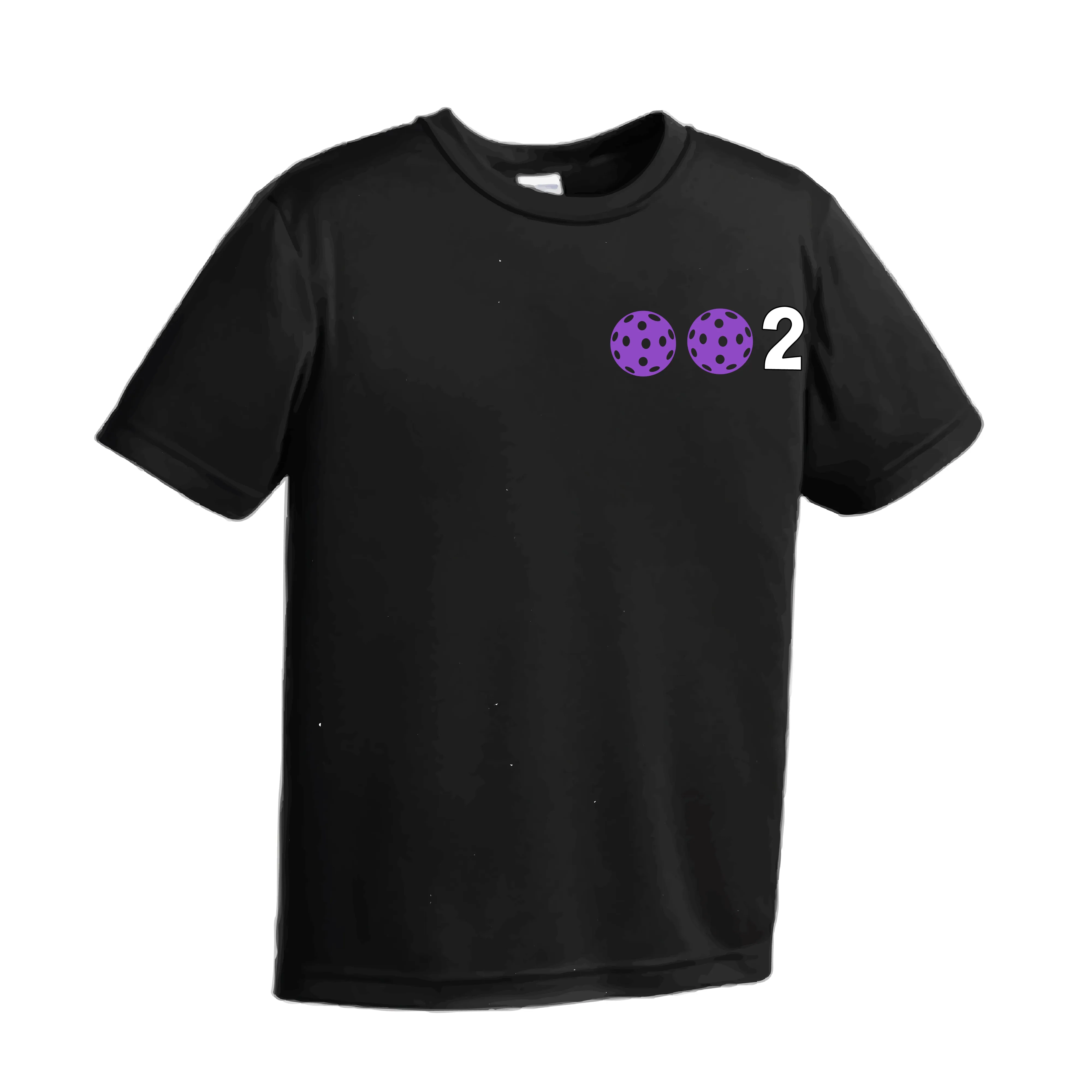 002 Pickleball (Colors Purple Rainbow Pink) | Youth Short Sleeve Pickleball Shirts | 100% Polyester