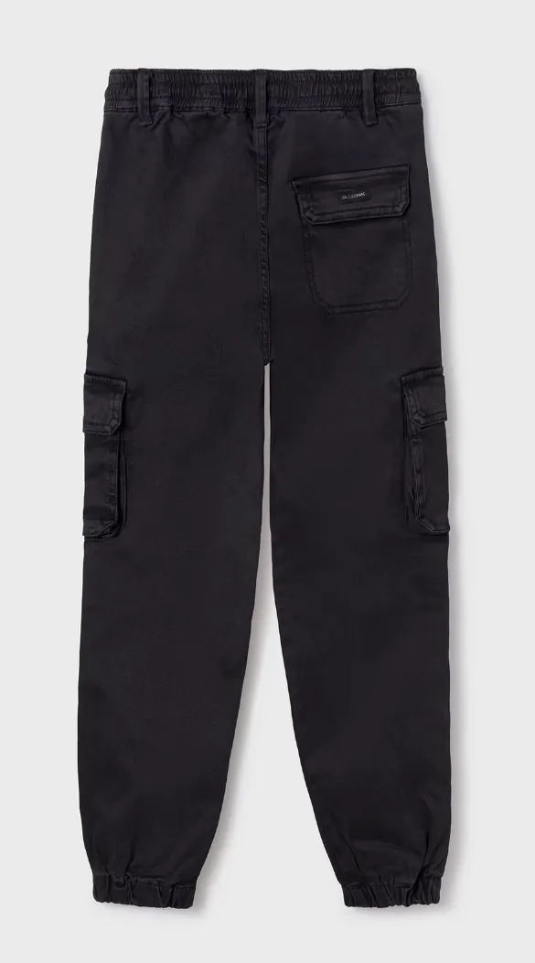 7529 Mayoral Tween/Teen Boys Jogger Bottom Relaxed Cargo Pants - Black