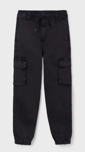 7529 Mayoral Tween/Teen Boys Jogger Bottom Relaxed Cargo Pants - Black