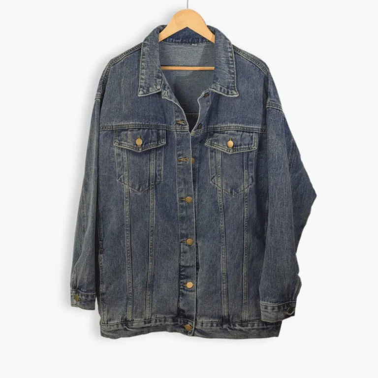 80's Retro Atomic Cat Oversized Denim Jackets