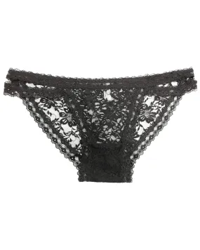 956 Black Filigree Floral Lace Bikini