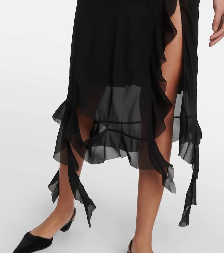 Acne Studios Ruffled asymmetric midi dress