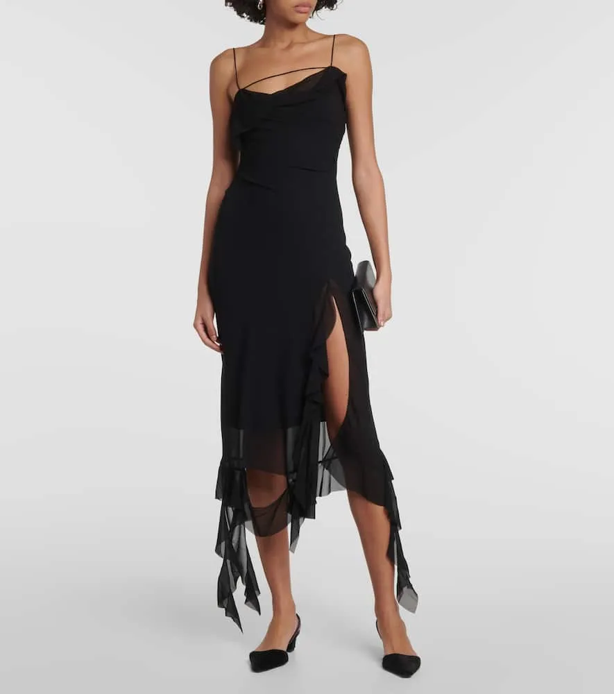 Acne Studios Ruffled asymmetric midi dress