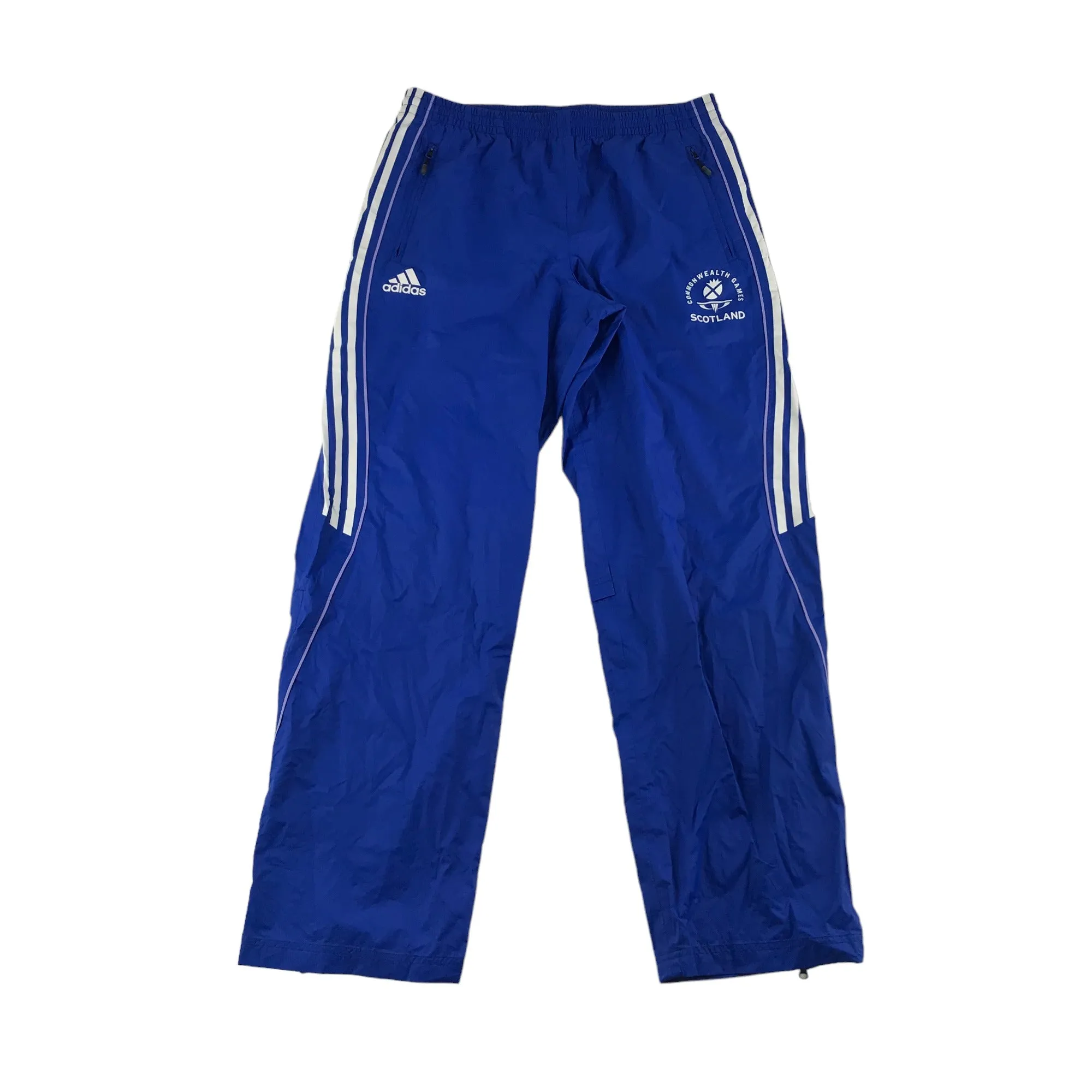 Adidas Trousers Size XL Royal Blue Scotland Commonwealth Games Waterproof Windbreaker Bottoms