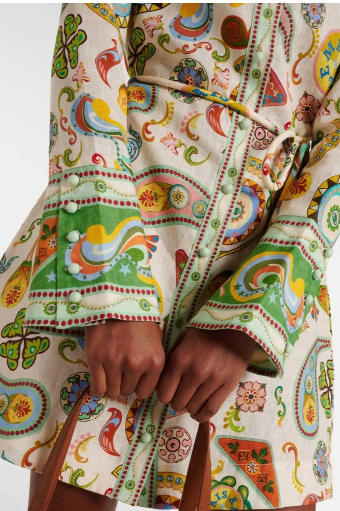 Arcade Paisley Linen Minidress