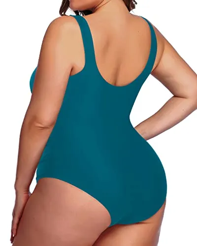 Backless Tummy Control Swimwear Women's Plus Size One Piece Swimsuit