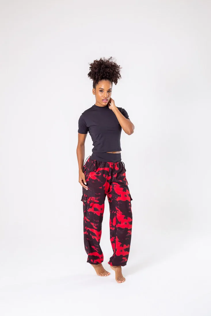 Black & Red Cargo Pant