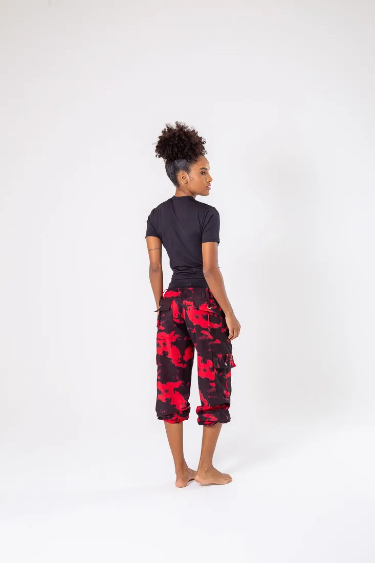 Black & Red Cargo Pant