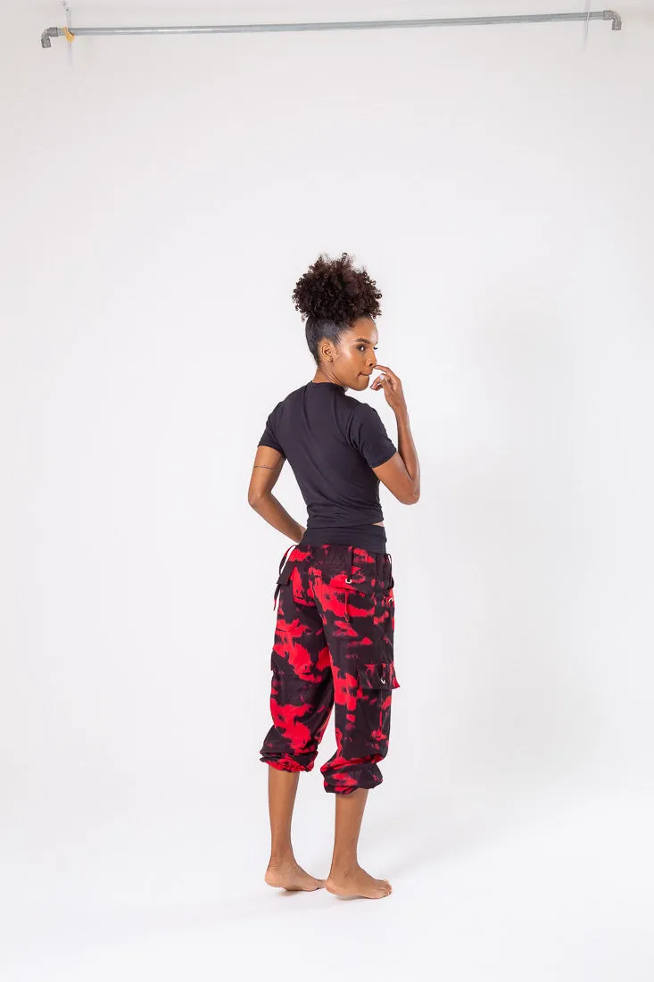 Black & Red Cargo Pant