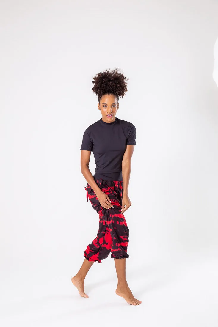 Black & Red Cargo Pant