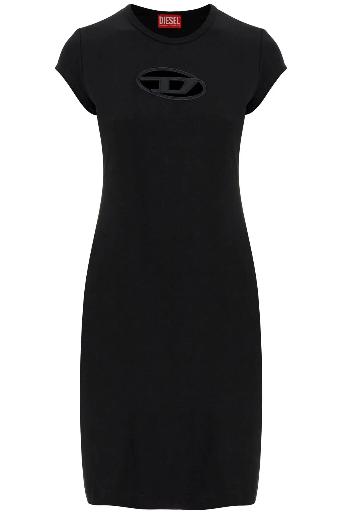 black cotton dress with central opening above the knee A06270 0AFAA VERY/BLACK