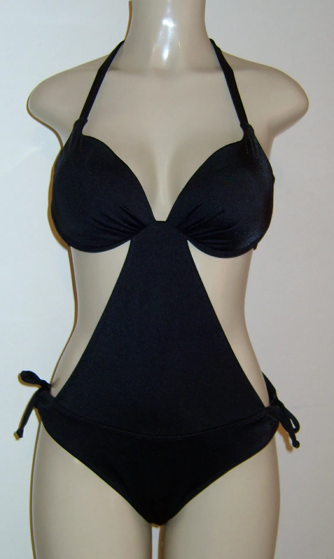 Black Push Up Underwire Monokini