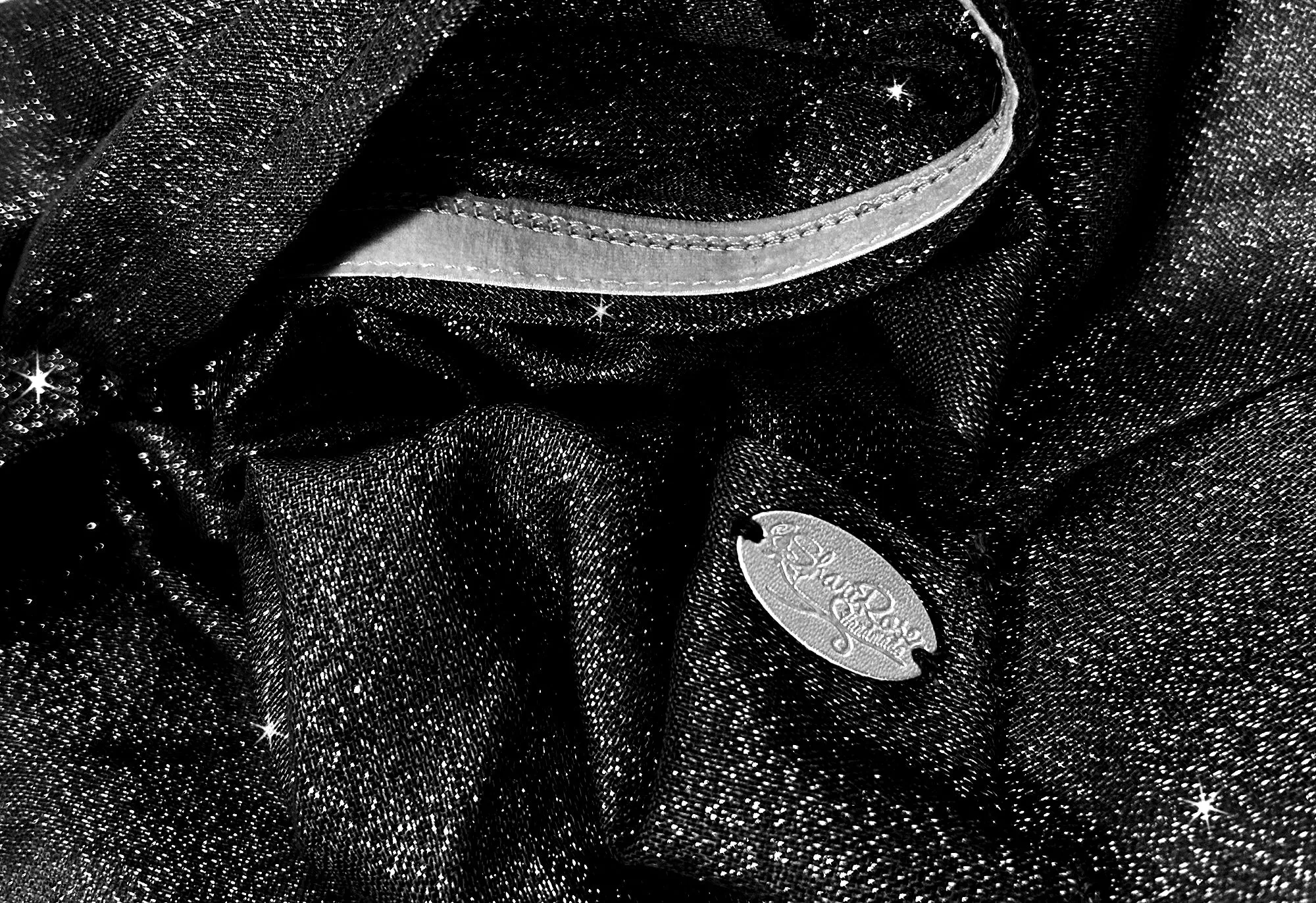 Black silver non slip headscarf sparkles
