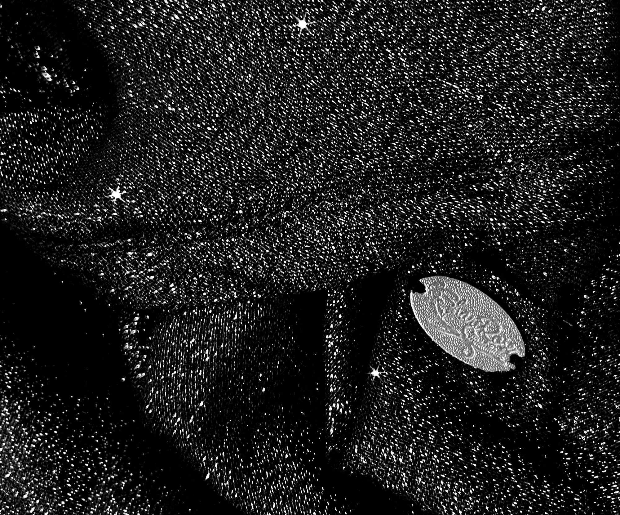 Black silver non slip headscarf sparkles