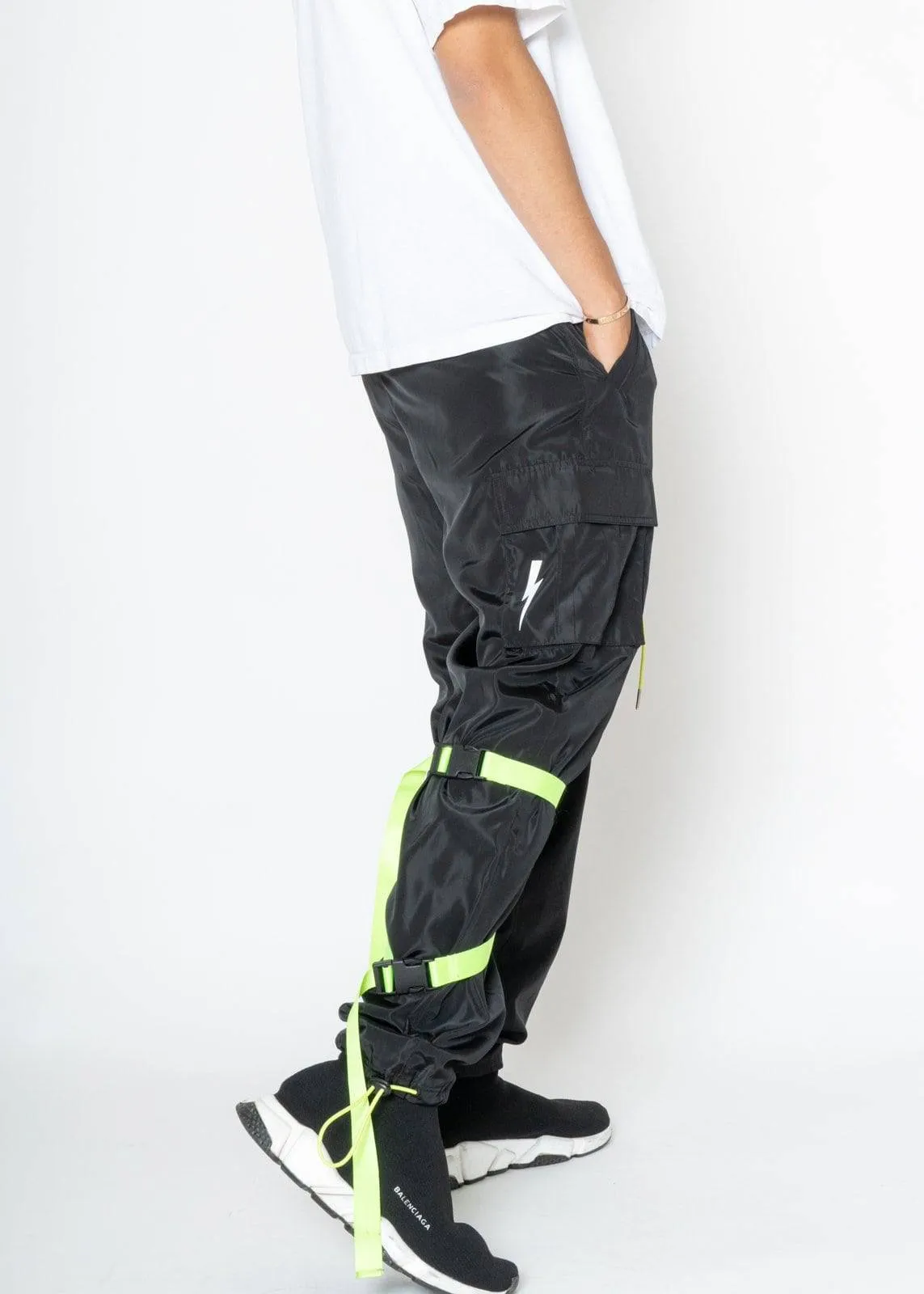 Blank State Men's Swishy Utility Cargo Pants in Black