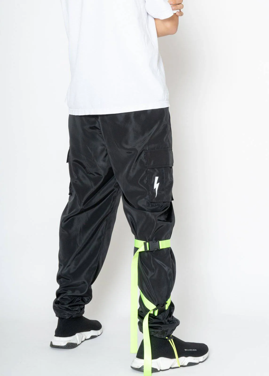 Blank State Men's Swishy Utility Cargo Pants in Black