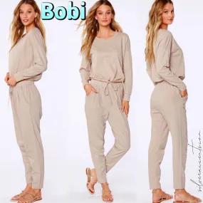 BOBI Sustainable Terry TEMPLE SlubKnit PleatFront Pant