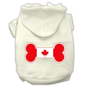 Bone Shaped Canadian Flag Screen Print Pet Hoodies Cream S (10)
