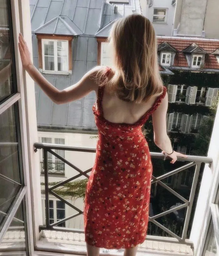 Casual Corset Red Fleur Floral Ruffle Strap Button Up Floral Dress