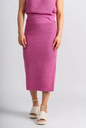 Crochet midi skirt rose violet