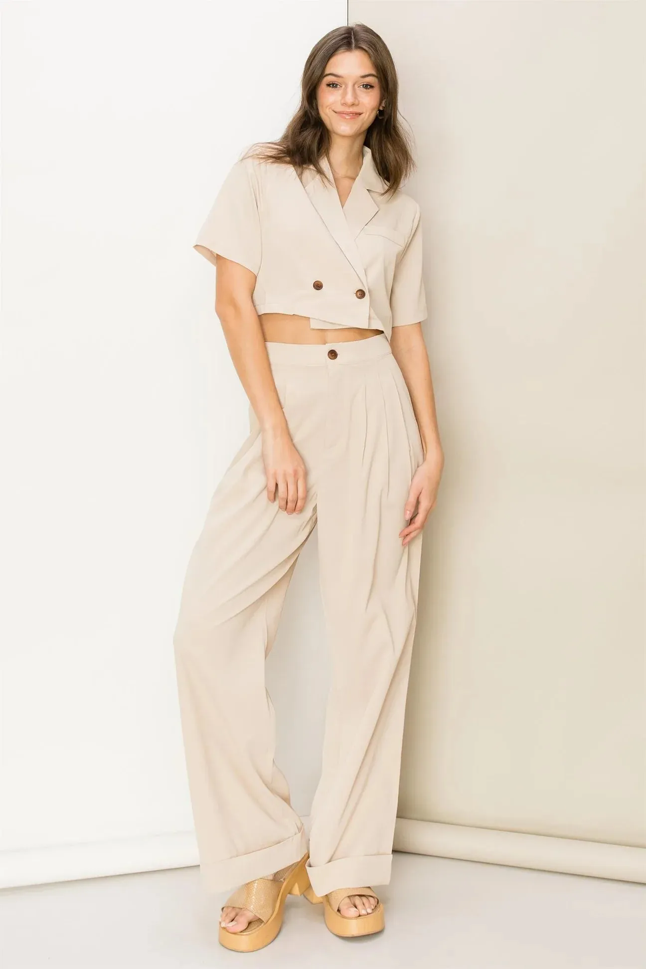 Crop Top and High Waist Pant Set-SIZES MUST MATCH