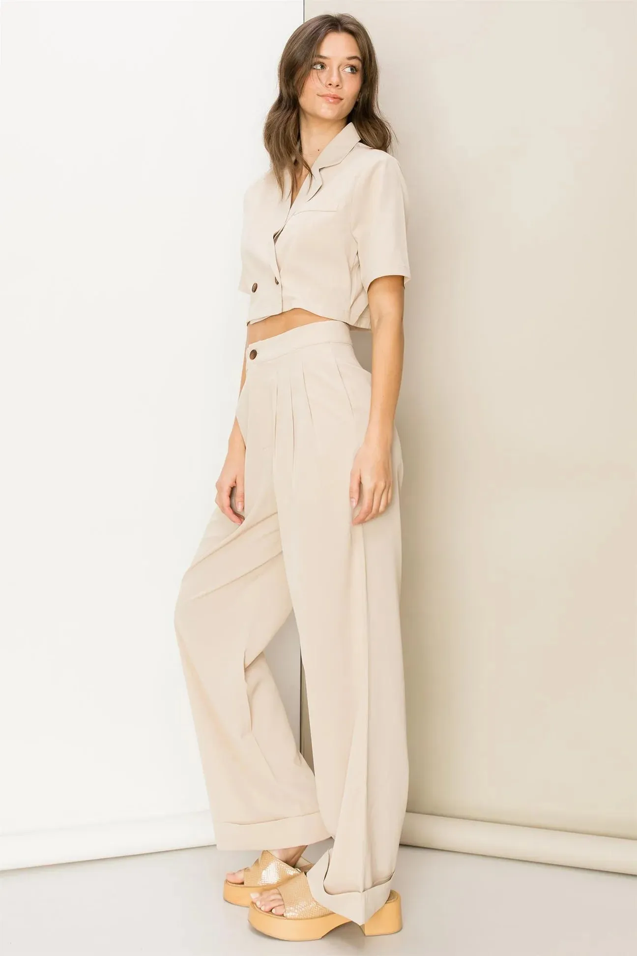 Crop Top and High Waist Pant Set-SIZES MUST MATCH