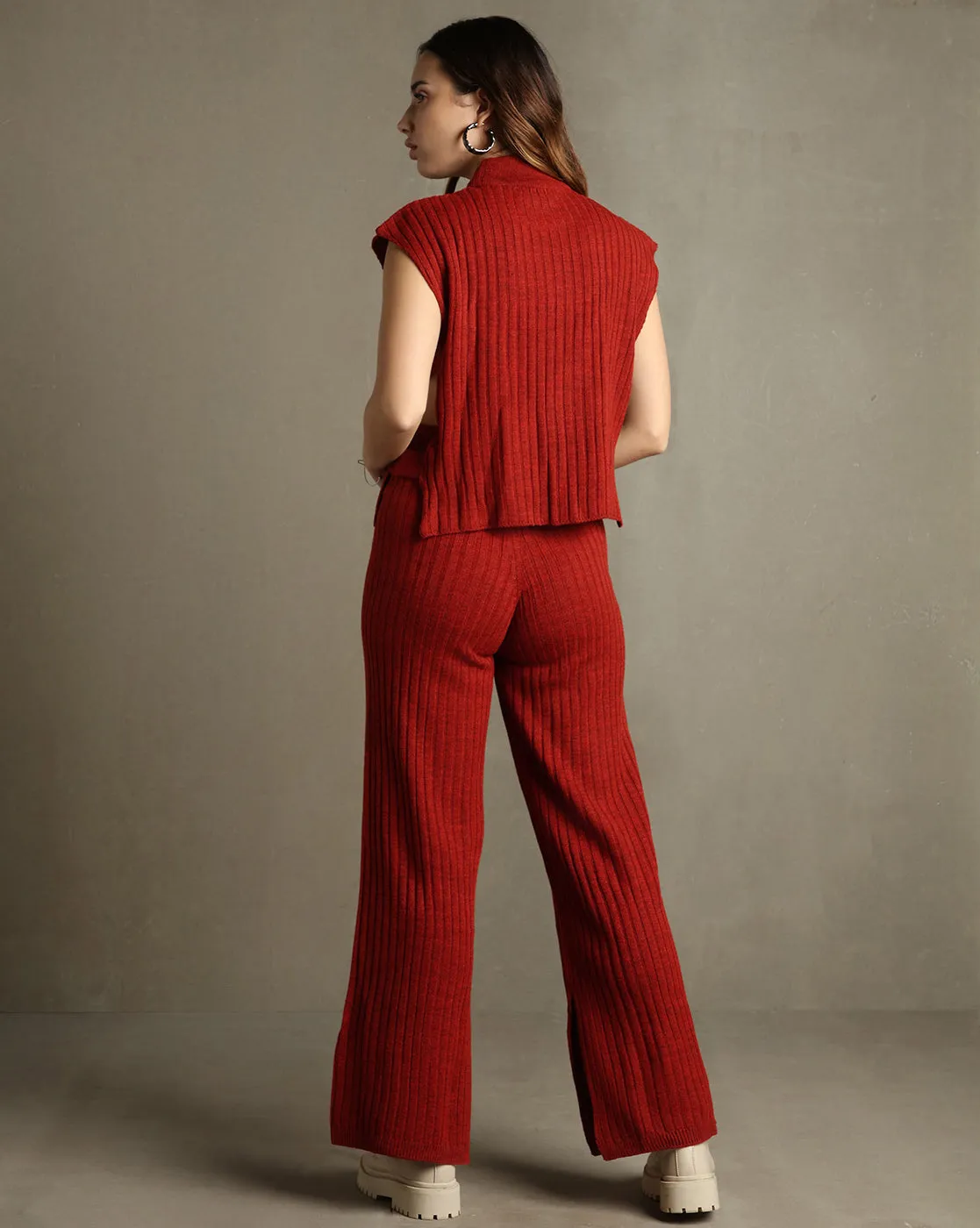 DL Woman Rust Textured Sleeveless Co-ord Set