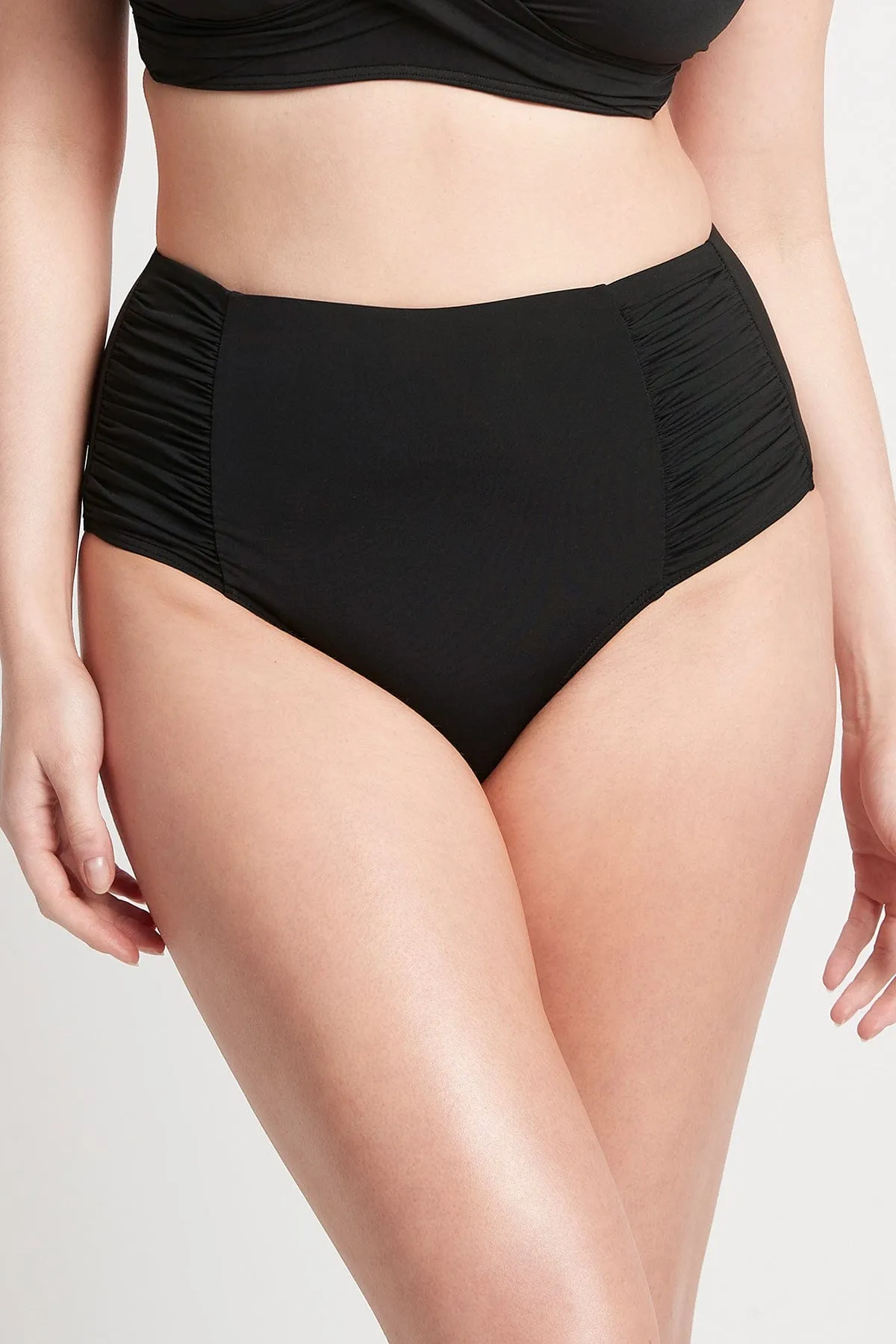 Eco High Waist Gathered Pant Black