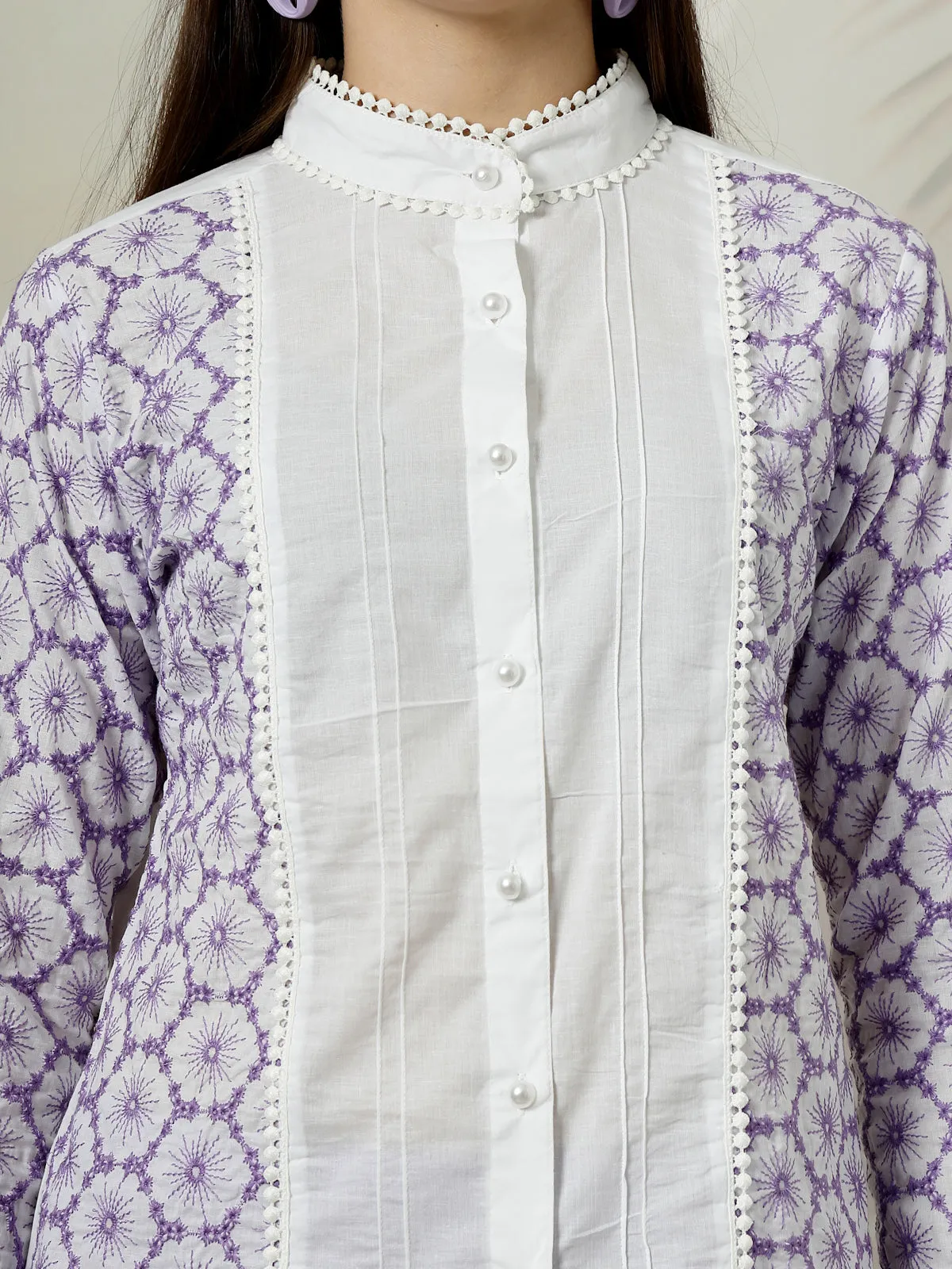 Embroidered Top With Trousers Co-Ords