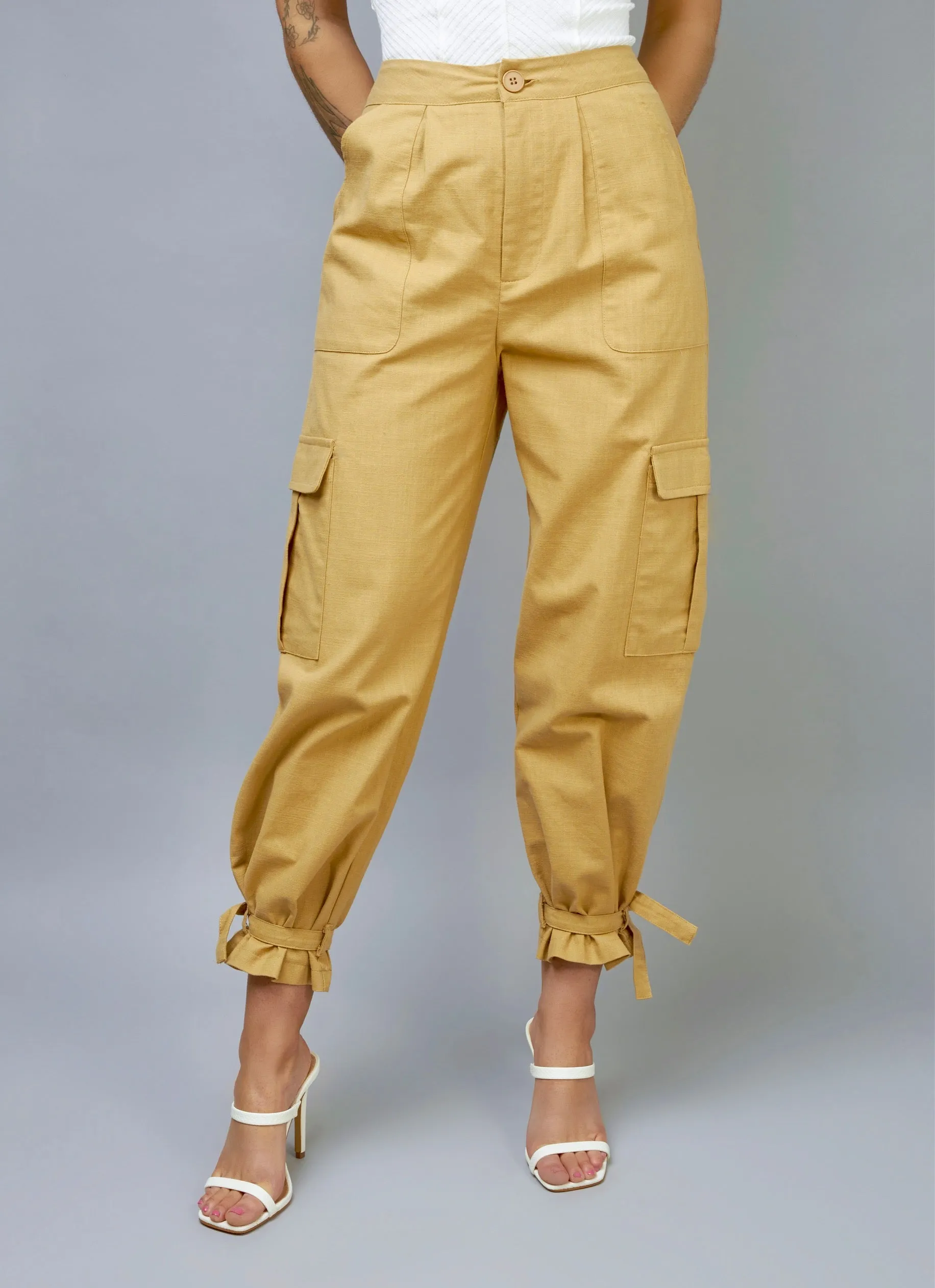 Endless Possibilities Khaki Pencil Style Cargo Pants