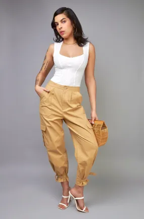 Endless Possibilities Khaki Pencil Style Cargo Pants