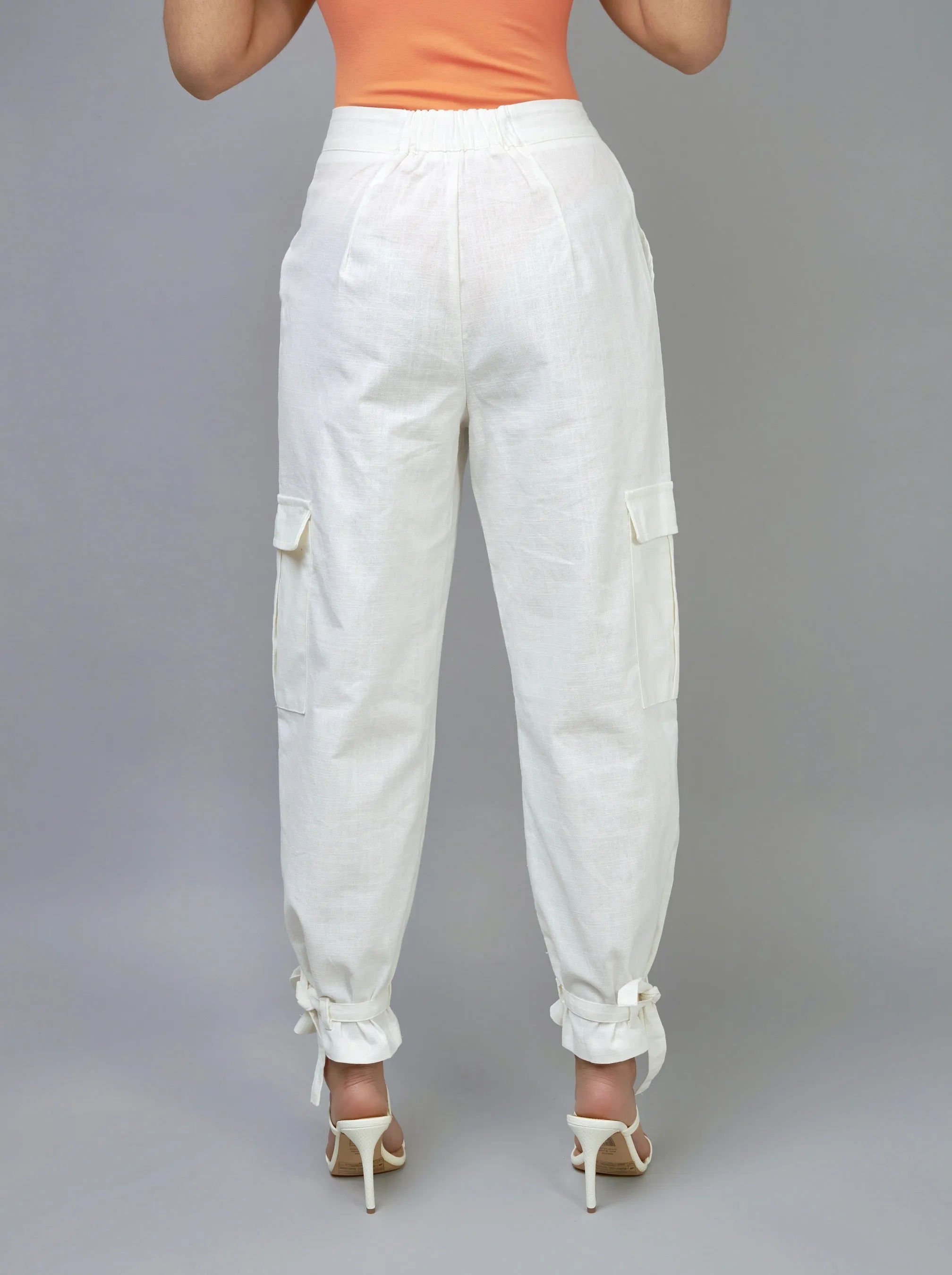 Endless Possibilities White Pencil Style Cargo Pants