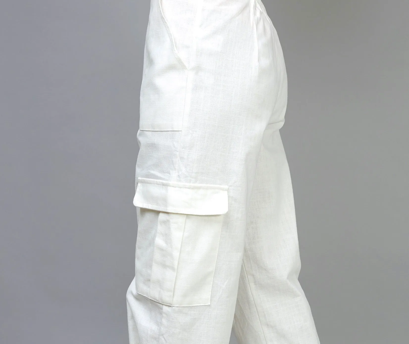 Endless Possibilities White Pencil Style Cargo Pants