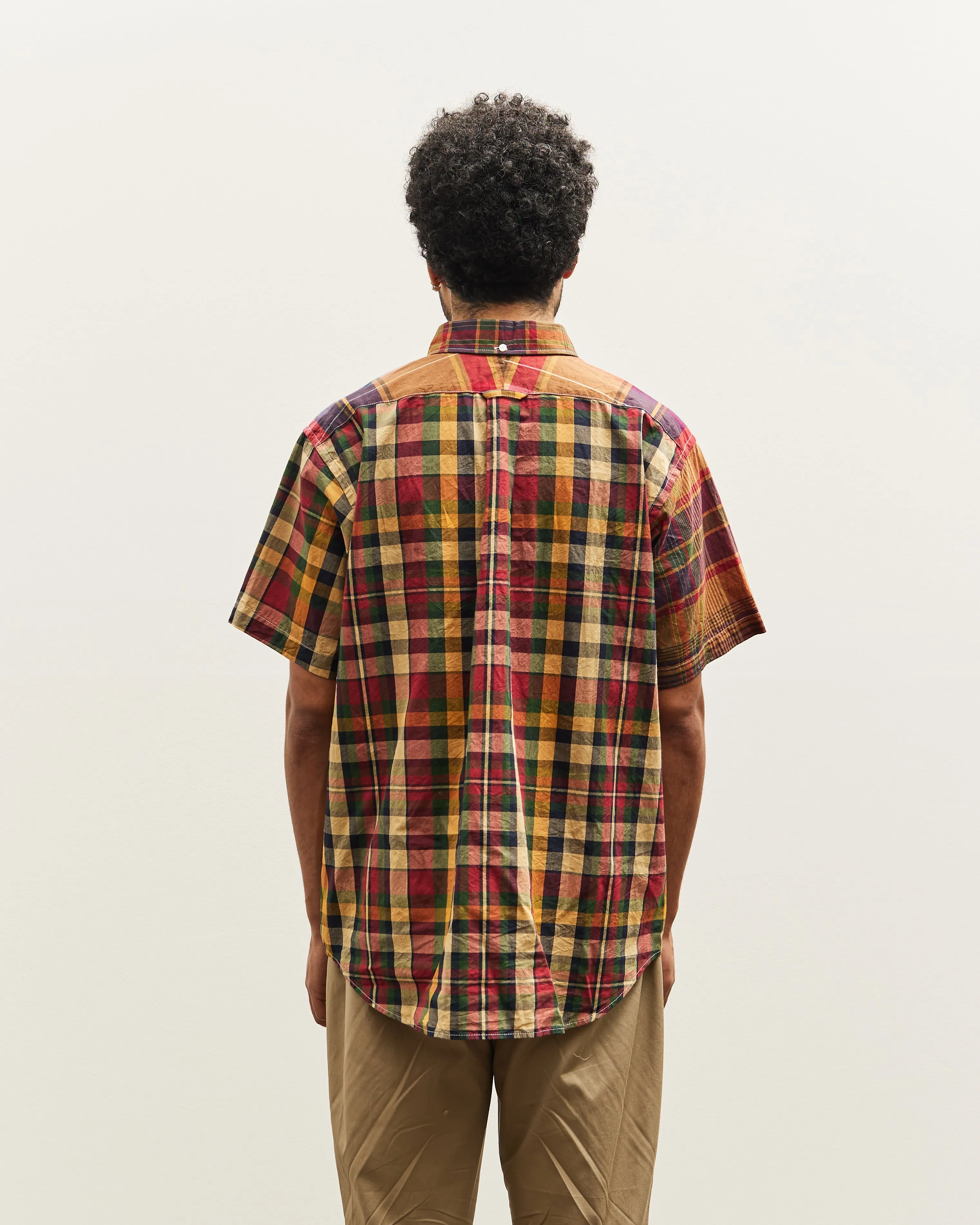 Engineered Garments Big Plaid Popover BD Shirt, Red/Khaki
