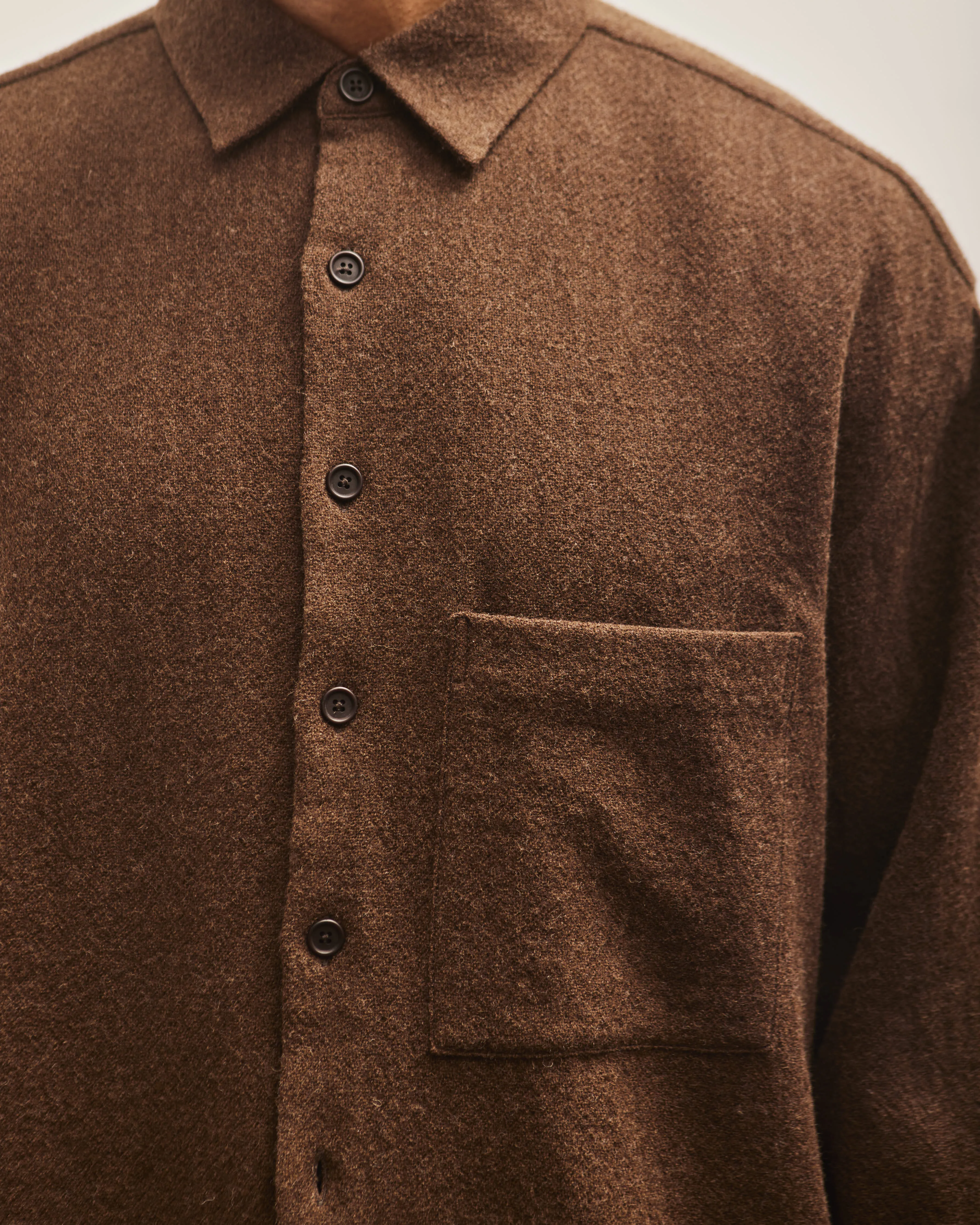 Evan Kinori Big Shirt Two, Lightweight Wool Gauze Rust