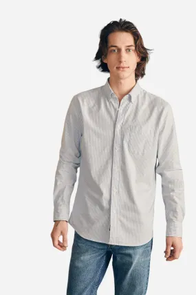 Faherty Short Sleeve Supima Oxford Shirt in Classic Stripe