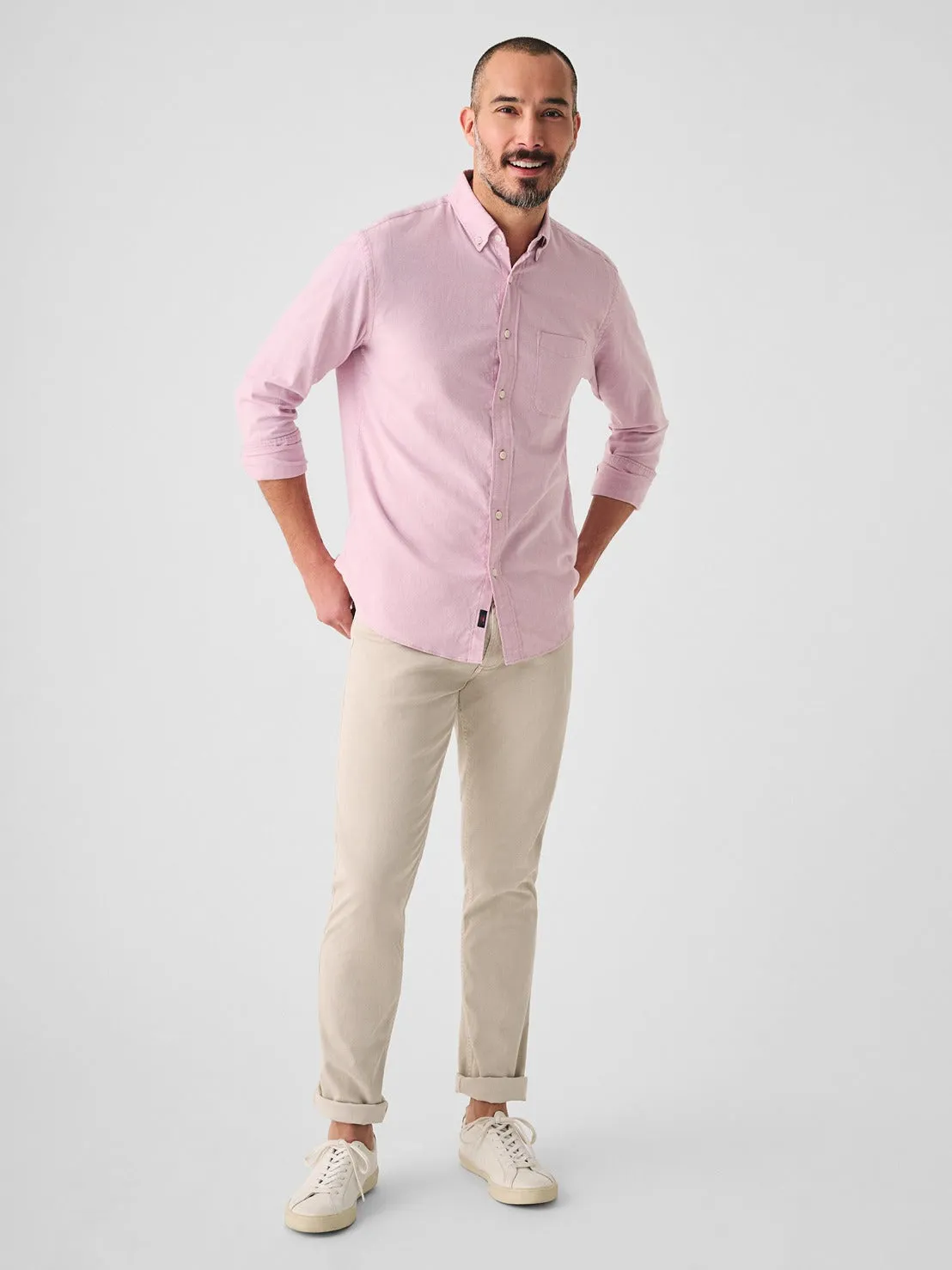 Faherty Stretch Oxford Shirt 2.0 in Orchid