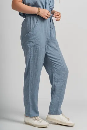Fray detail cargo pants denim